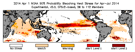 Bleaching Outlook - 90% probability