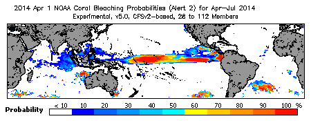 Current Bleaching Heat Stress Outlook Probability - Alert Level 2