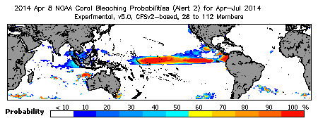 Current Bleaching Heat Stress Outlook Probability - Alert Level 2