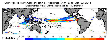 Current Bleaching Heat Stress Outlook Probability - Alert Level 2