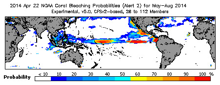 Current Bleaching Heat Stress Outlook Probability - Alert Level 2