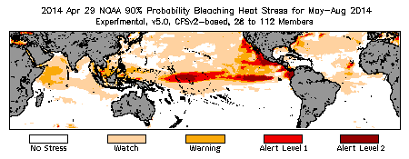 Bleaching Outlook - 90% probability