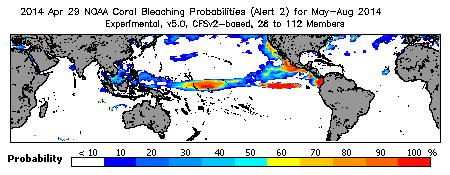 Current Bleaching Heat Stress Outlook Probability - Alert Level 2