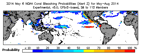 Current Bleaching Heat Stress Outlook Probability - Alert Level 2