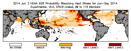 Bleaching Outlook - 90% probability