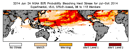 Bleaching Outlook - 60% probability