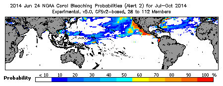 Current Bleaching Heat Stress Outlook Probability - Alert Level 2