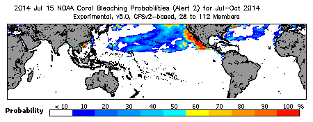 Current Bleaching Heat Stress Outlook Probability - Alert Level 2