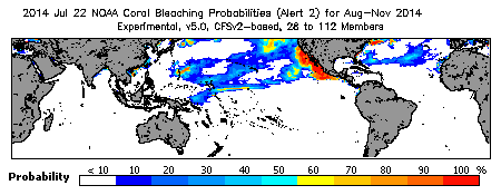 Current Bleaching Heat Stress Outlook Probability - Alert Level 2