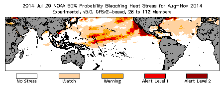 Bleaching Outlook - 90% probability