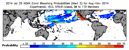 Current Bleaching Heat Stress Outlook Probability - Alert Level 2