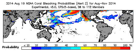 Current Bleaching Heat Stress Outlook Probability - Alert Level 2