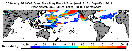 Current Bleaching Heat Stress Outlook Probability - Alert Level 2