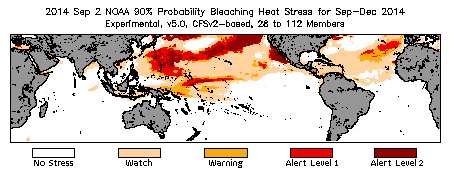 Bleaching Outlook - 90% probability