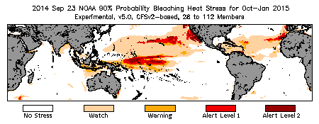 Bleaching Outlook - 90% probability