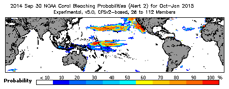 Current Bleaching Heat Stress Outlook Probability - Alert Level 2