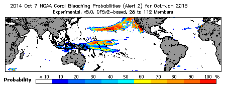 Current Bleaching Heat Stress Outlook Probability - Alert Level 2