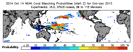 Current Bleaching Heat Stress Outlook Probability - Alert Level 2