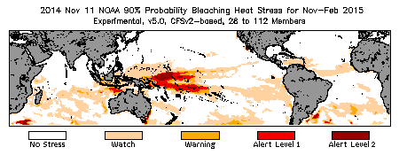 Bleaching Outlook - 90% probability