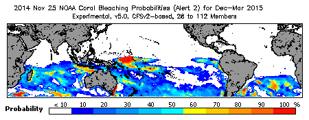 Current Bleaching Heat Stress Outlook Probability - Alert Level 2