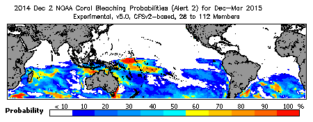 Current Bleaching Heat Stress Outlook Probability - Alert Level 2