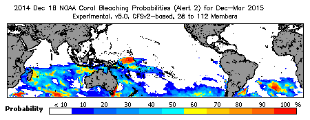 Current Bleaching Heat Stress Outlook Probability - Alert Level 2