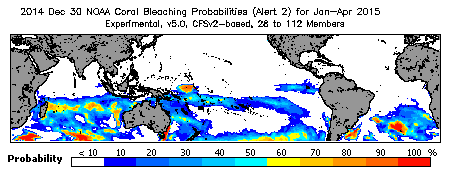 Current Bleaching Heat Stress Outlook Probability - Alert Level 2