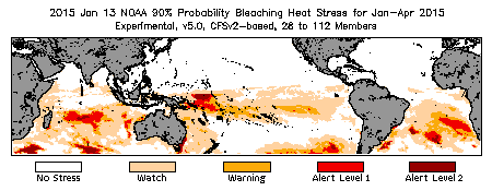 Bleaching Outlook - 90% probability