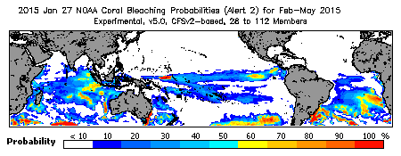 Current Bleaching Heat Stress Outlook Probability - Alert Level 2