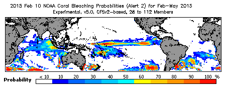 Current Bleaching Heat Stress Outlook Probability - Alert Level 2