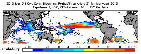 Current Bleaching Heat Stress Outlook Probability - Alert Level 2