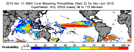 Current Bleaching Heat Stress Outlook Probability - Alert Level 2