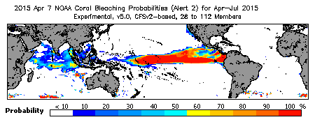 Current Bleaching Heat Stress Outlook Probability - Alert Level 2