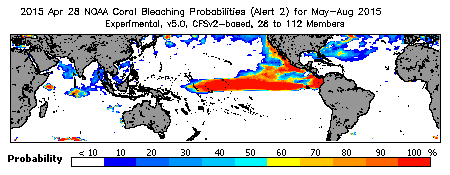 Current Bleaching Heat Stress Outlook Probability - Alert Level 2