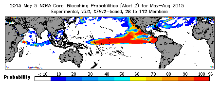 Current Bleaching Heat Stress Outlook Probability - Alert Level 2