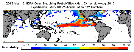 Current Bleaching Heat Stress Outlook Probability - Alert Level 2