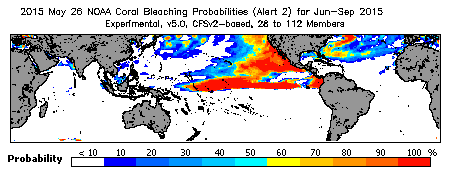 Current Bleaching Heat Stress Outlook Probability - Alert Level 2