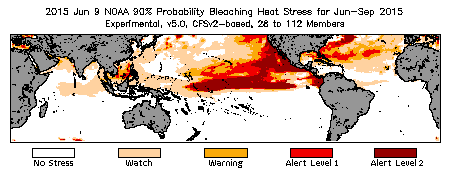 Bleaching Outlook - 90% probability