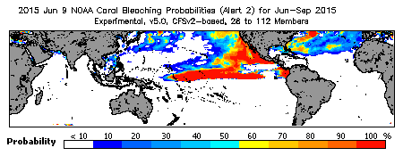 Current Bleaching Heat Stress Outlook Probability - Alert Level 2