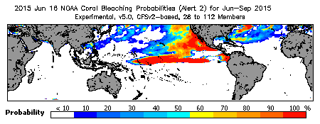 Current Bleaching Heat Stress Outlook Probability - Alert Level 2