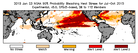 Bleaching Outlook - 90% probability