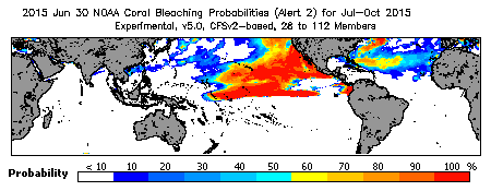 Current Bleaching Heat Stress Outlook Probability - Alert Level 2