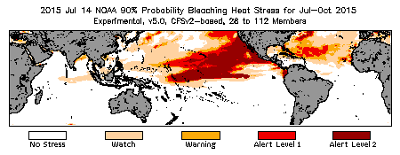 Bleaching Outlook - 90% probability