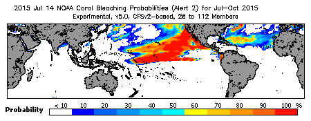 Current Bleaching Heat Stress Outlook Probability - Alert Level 2