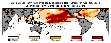 Bleaching Outlook - 90% probability