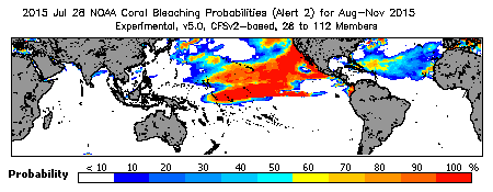 Current Bleaching Heat Stress Outlook Probability - Alert Level 2