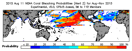 Current Bleaching Heat Stress Outlook Probability - Alert Level 2