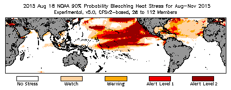 Bleaching Outlook - 90% probability