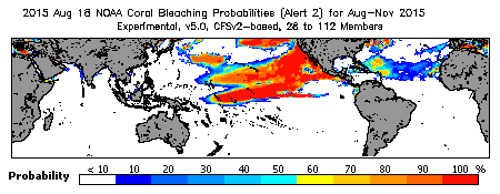 Current Bleaching Heat Stress Outlook Probability - Alert Level 2