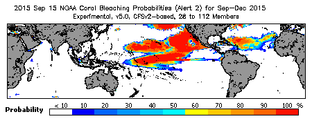 Current Bleaching Heat Stress Outlook Probability - Alert Level 2